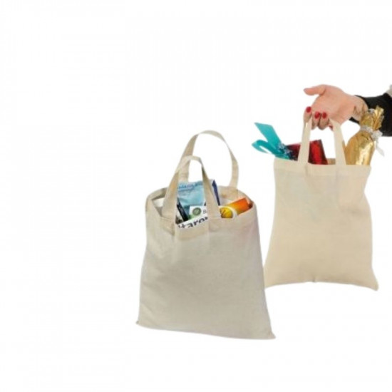 Mala bombažna vrečka - kratka ročaja